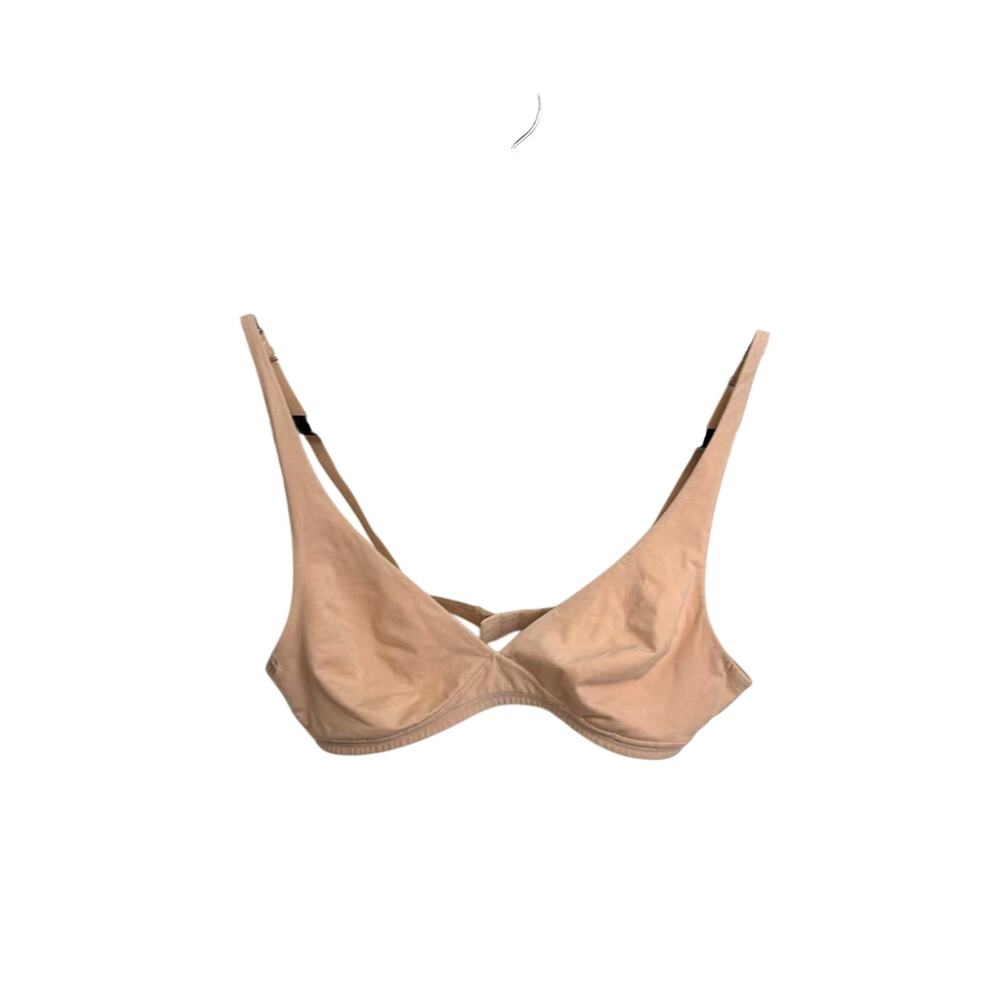 HANRO Bralette Womens 34A Beige Nude Cotton Sensation Soft Cup Wireless